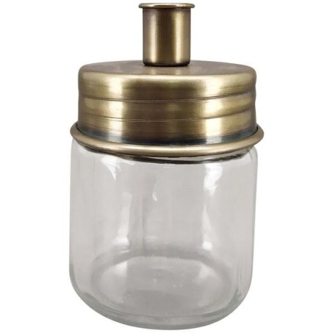 CANDELIERE GOLD METALLO E VETRO 9X9X15.5